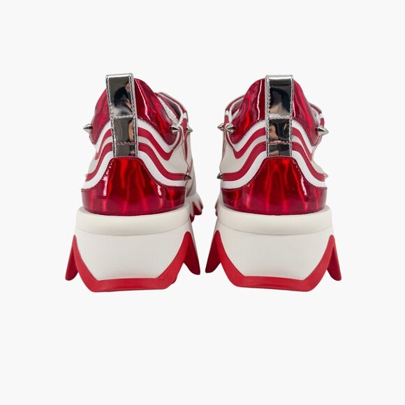 Christian Louboutin Sharkina White Mesh Red Sneakers Size 40 US 10 Women's 6917 - Picture 8 of 15